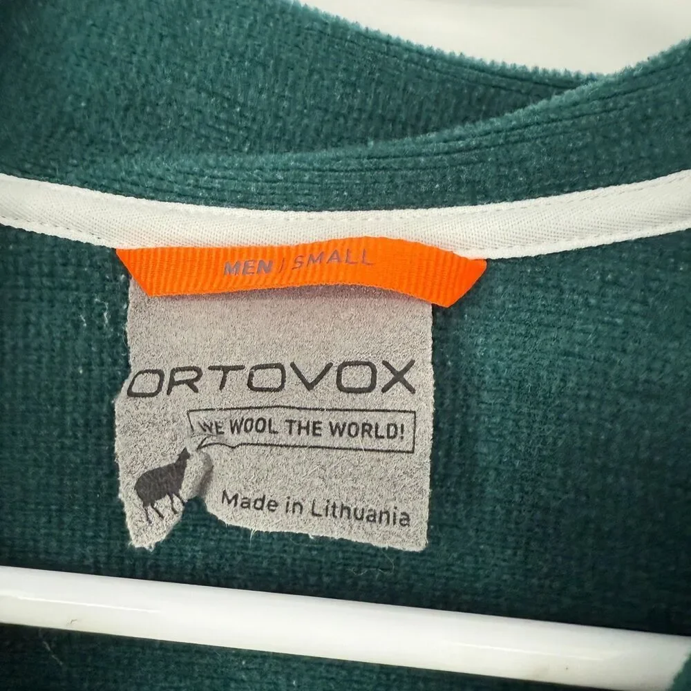 Ortovox Fleece Light Neck Zipper Jacket Outdoor Ski Hike Wool Blue Men Size S